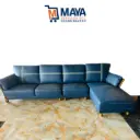 Canape en cuir bleu #841