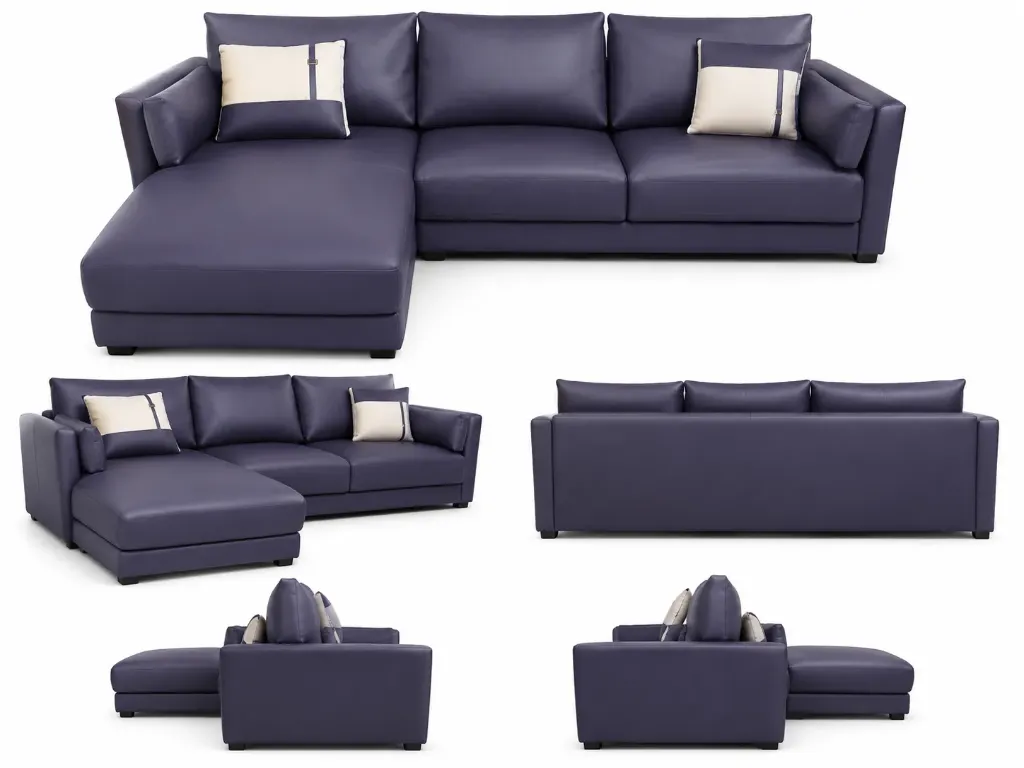 Canape en cuir mauve moderne de luxe #8863