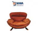 Fauteil relaxant pivotant style retro dy-0114-1 marron/gris