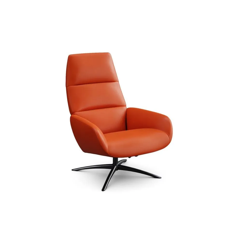Fauteuil moderne cuir orange pivotant dy-2204 