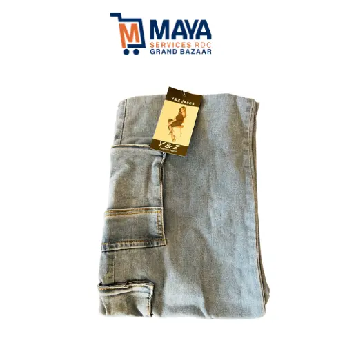 Pantalon jeans femme cargo