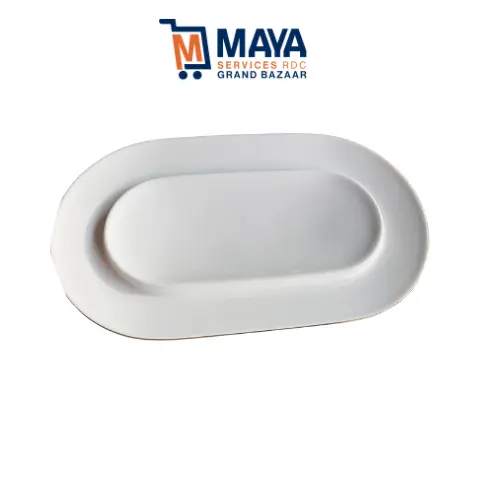 Assiette creuse ovale ornement