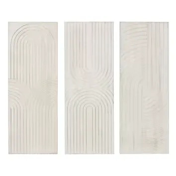 CARLIE - Déco murales en bois de chêne gravé (x3) 40x110