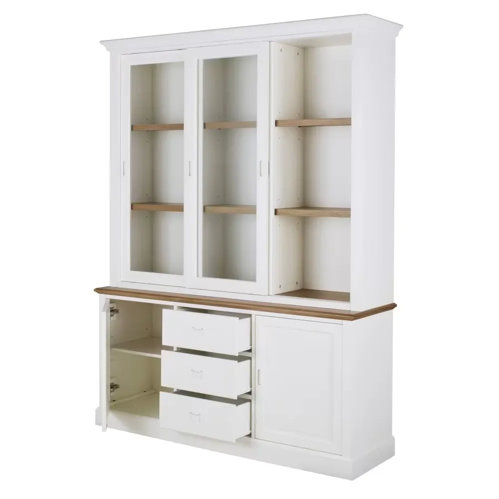 Leandre - Vaisselier 3 portes blanc L159