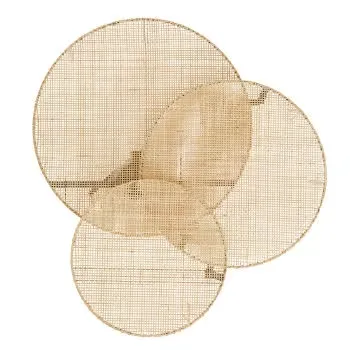 SAINTE-MAXIME - Applique 3 cercles en rotin