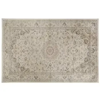 Venus - Grand tapis style oriental tissé jacquard beige et gris 200x300