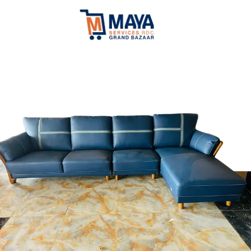 Canape en cuir bleu #841