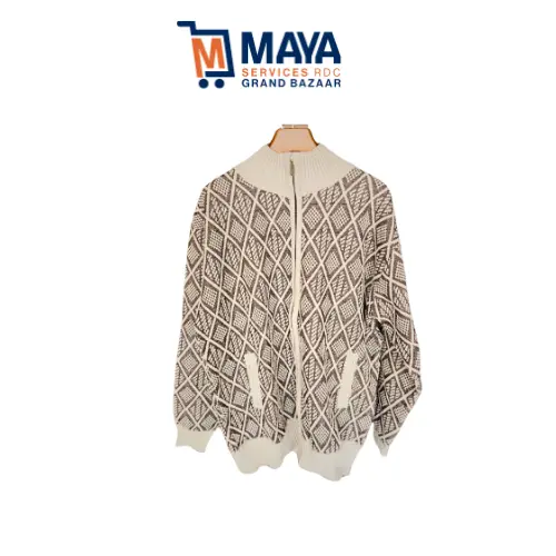 Gilet cardigan losange beige