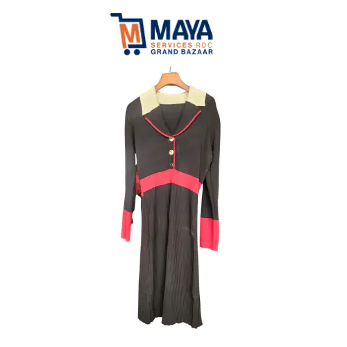 Robe noir beige en coton